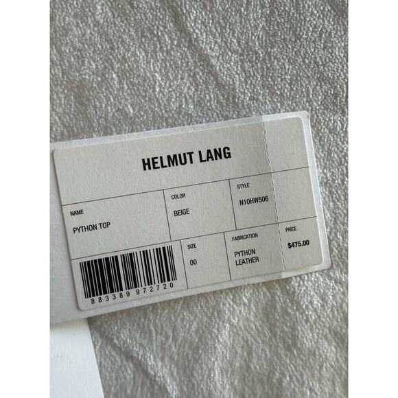 Helmut Lang Python Snake-Embossed Leather Crop Top Beige Color Style N10HW506 - Picture 10 of 12